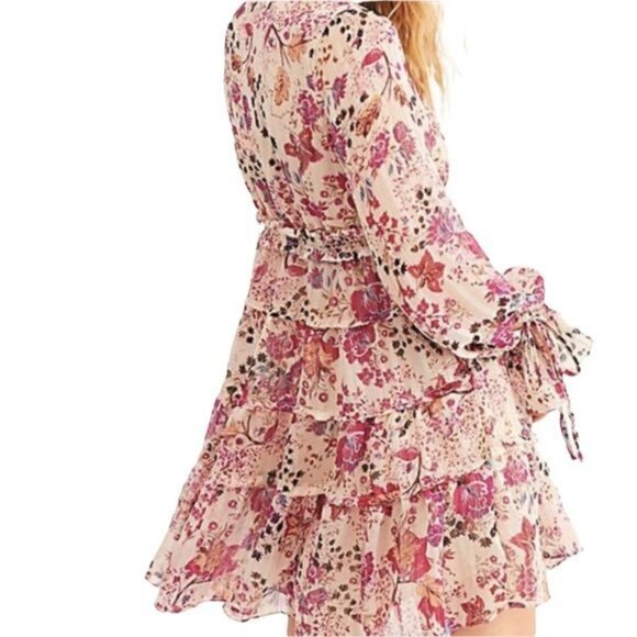 Free People Closer To The Heart Mini Dress in Pink Floral Size Small NWOT - Picture 4 of 14